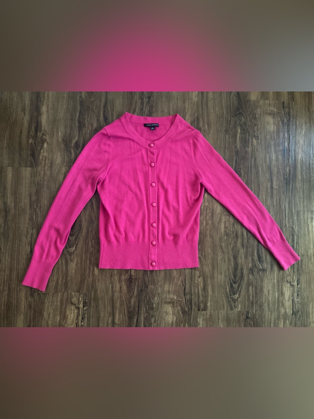 Banana Republic Hot Pink Button-Front Women's Cardigan Cotton Silk Size Small